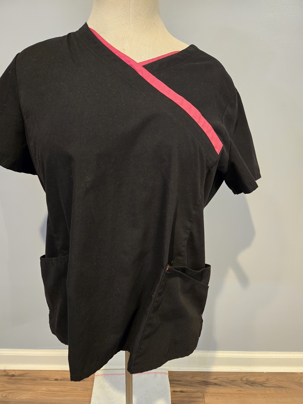 Urbane Scrub Top with Pink Trim